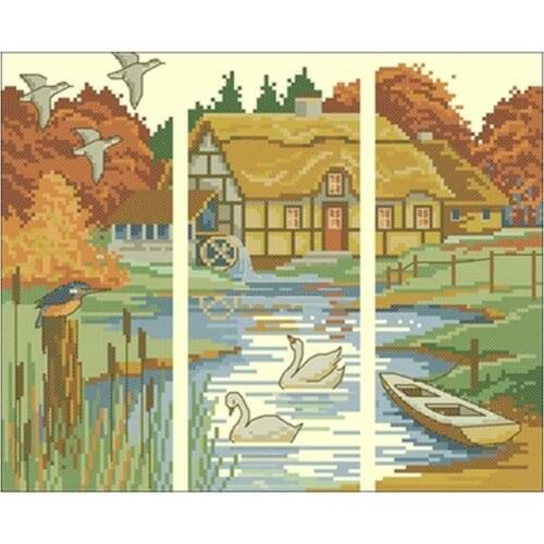 Beautiful autumn patterns Counted Cross Stitch 11CT 14CT DIY Cross Stitch Kits Embroidery Needlework Sets home decor