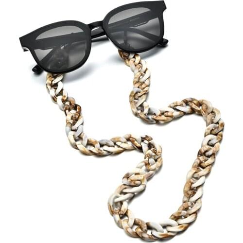 Colorful Acrylic Mask Face Cover Sunglasses Chain Acetate Anti-Slip Holder Rope Reading Glasses Chain Lanyard Neck Strap Eyewear
