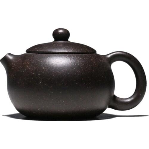 11.11 Real yixing zisha tea pot Nine holes smooth water flow marked xishi pot black galaxy clay pot of tea Puer tea pot 160CC