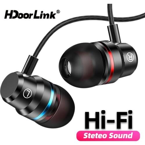 HdoorLink 3.5mm In Ear Earphone Wired Control Earbuds With Mic Gaming Sport Music Headset For Huawei Mobile phone Earphone