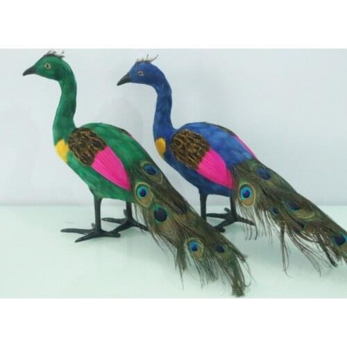 New simulation peacock toy polyethylene & furs standing peacock model about 25x42x12cm 1735