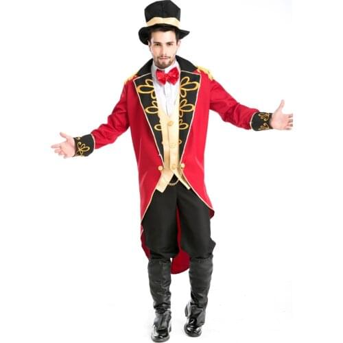 2018 Newest Mens Magician Swallowtail Tamer Halloween Cosplay Costume Fancy Dress