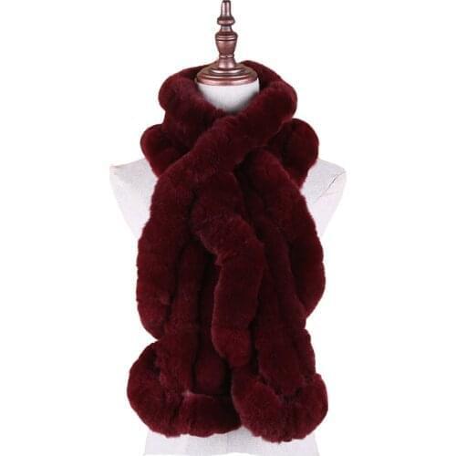 New style fur scarf Long Real Rex Rabbit Fur knitting Scarf Neck Warmer Scarves Shawl Poncho Stole great christmas gift