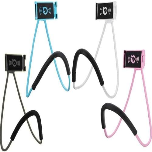 Universal Lazy Neck Hanging Holder Mobile tablet Holder Clip Tablet Pad Neck Stand Support Snake-like Flexible