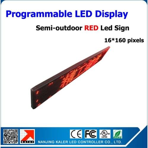 Programmable advertising led screen board red color high brightness 16*160 pixels p10 led display panel semi-outdoor