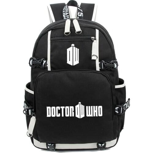 Anime Doctor Who Movie Unisex Backpack Youth Police Box Cartoon Backpacks Rucksack Schoolbag Flash Laptop School Shoulder Bag
