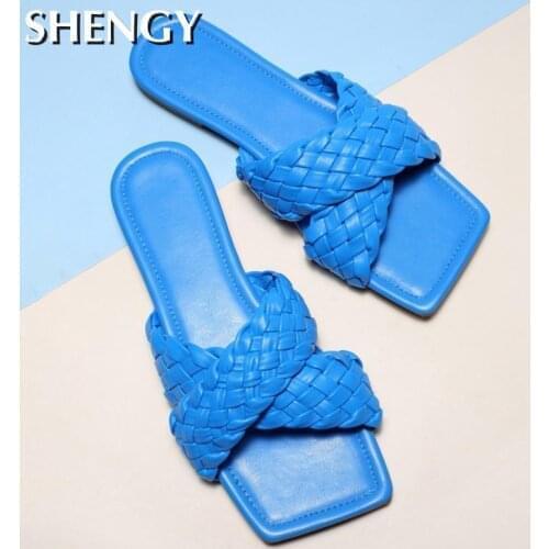 Women Slippers Weave Platform Low Heel Peep Toe Summer Outdoor Slides Women Casual Beach Female Ladies Shoes Zapatos De Mujer