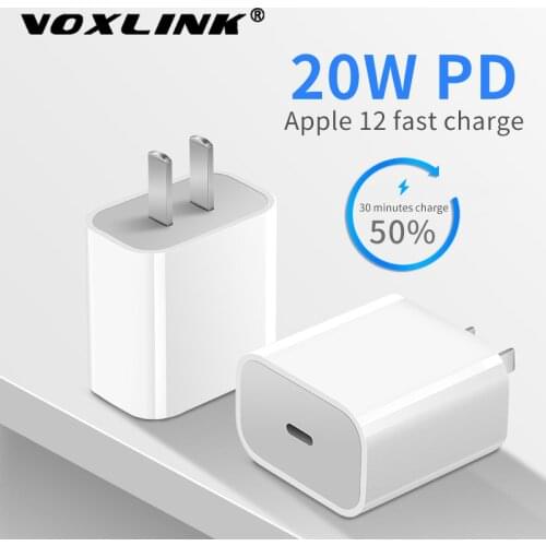 VOXLINK Super Fast USB C Charger 20W Support Type C PD Fast Charging Portable Phone Charger For iPhone 12 Pro Max 11 Mini 8 Plus