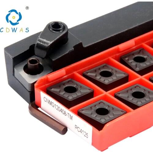 10PCS CNMG120408 TM PC4125 Carbide Inserts + 1PC MCLNR1616H12 Turning Tool Holder CNC Lathe Cutter Tool Set For Steel
