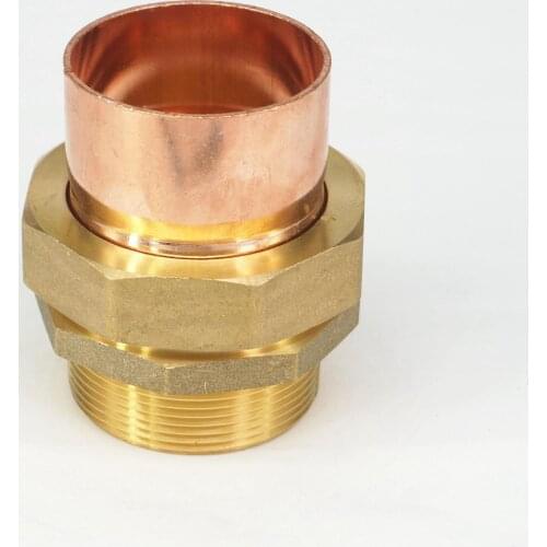 2" BSP Brass Male-54mm I.D Copper Socket End Feed Union Pipe Adapter Air Conditioner Refrigerator Chiller Plant
