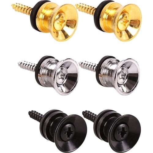 2pcs Guitar Pegs Metal Anti-slip Strap Buckle Locking Pin for Bass Ukulele Metal End Locking Accessories Parts