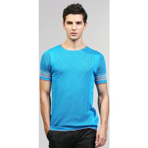 2018 New Arrival Man Summer Casual Slim Fit Thin O-Neck Short Sleeve Knitted Sweater Male Tops High Quality Mens Clothing