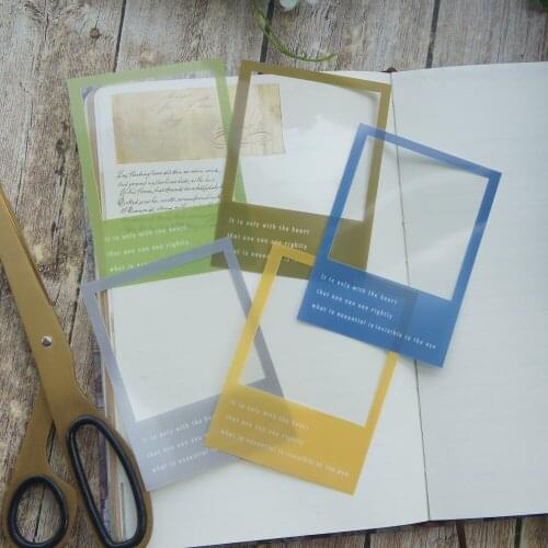 25pcs DIY 5 Style Mix Gray Yellow Blue Green Plastic Photo Frame Design Card Creative Craft Card Background Scrapbooking DIY Use