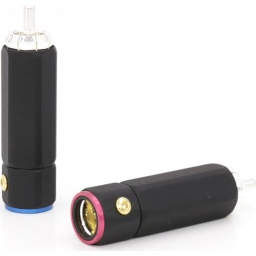 4pcs Hifi audio silver plated interconnect Rca cable Extension RCA plugs connector