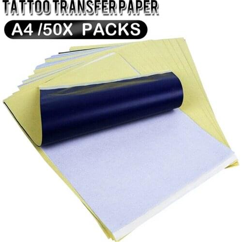 50pcs 21.5*28cm Tattoo Stencil Transfer Paper Thermal Copier Paper Tattoo for Copier Accessories Supplies