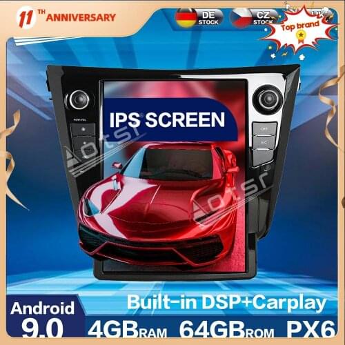 For Nissan X-TRAIL 2014 - 2016 Android 9.0 Multimedia Player Tesla Screen 4G+64GB Car Radio Auto GPS Navigation DSP carplay WIFI