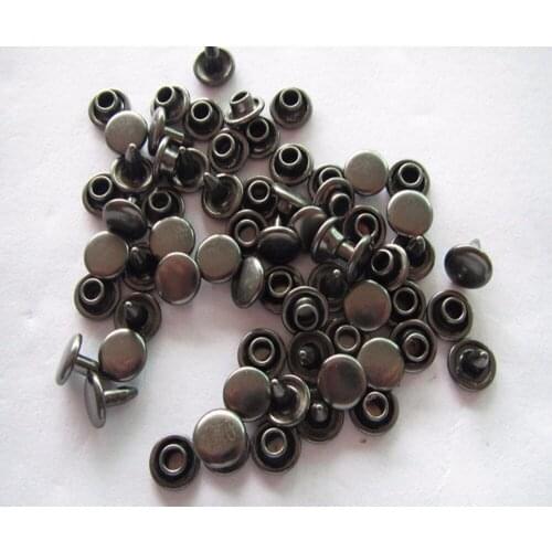 Free shipping 7mm brass rivet jeans plating black nickel double surface package and bag rivets 200set