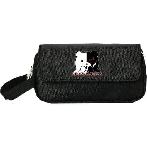 Danganronpa Pencill Case Women Cosmetic Cases Makeup Bag Handbag Purse Child student Double Zipper pencill Bag