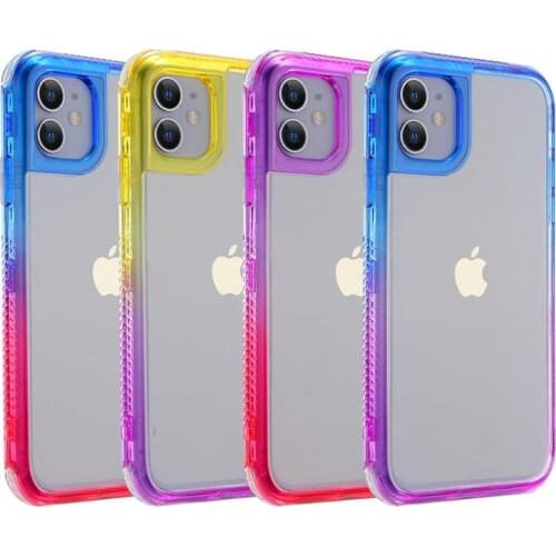 Colorful Silicon Soft TPU Gradient Case For iPhone 11 Pro Max Front&Back Full Body Shockproof Anti Knock Hybrid Armor Phone Bag
