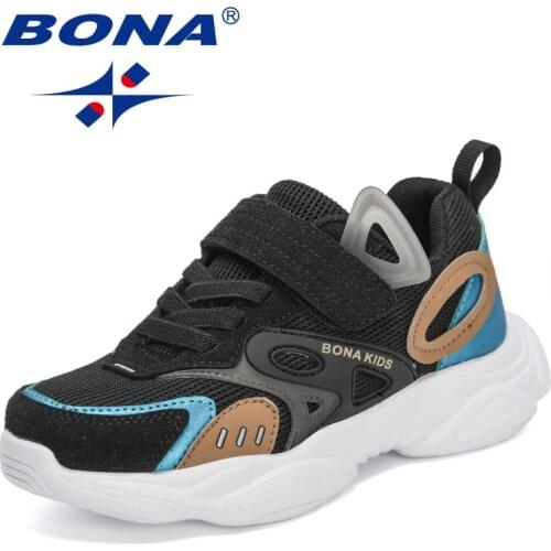 BONA 2021 New Designers Fashion Sneakers Children Sport Shoes Child Leisure Trainers Casual Footwear Jogging Walking Shoes Light