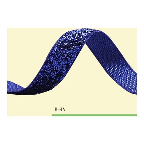 Stretch Royal Metallic Velvet Ribbon Color Sparkle Ribbon 5/8" Elastic Glitter Velvet Ribbon