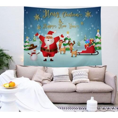 Santa Claus Tapestry Wall Art Hanging Ornament Christmas Home Decor New Year Astrology Divination Bedspread Wall Carpet