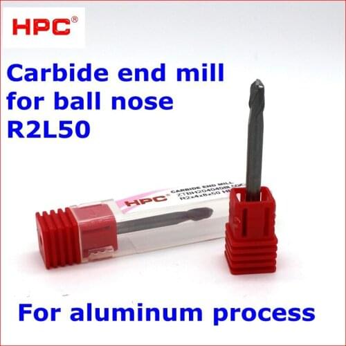 Hot sail 5pcs of R2*4*50 ball nose aluminum process HRC55 tungsten solid carbide end mills cutter CNC machine tool