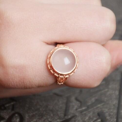 Natural hetian jade ring resizable jadeite jade rings 925 sterling silver women rings jade jewelry nickles women rose gold