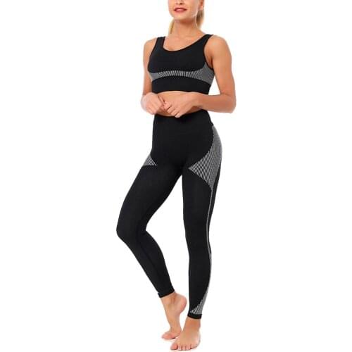 Push Up Kits Women Sportwear Tops Leggings 2 Pieces Seamless Yoga Set Work Out Woman Gym Sets Training Athleti Coutfits Clothes