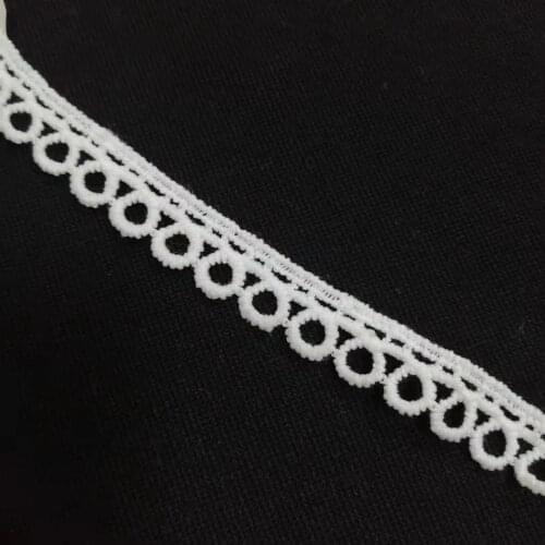 1Yards Embroidery Lace Fabric Guipure Trim 1.2cm White Laces Ribbon Round Lace For Dress Crafts Crafting Sewing Trimmings LT23
