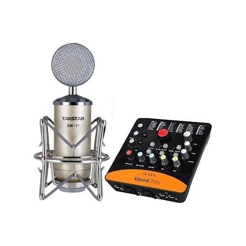 Takstar SM-17 microphone and iCON upod pro sound card for professional studio recording,broadcasting,on-stage performance