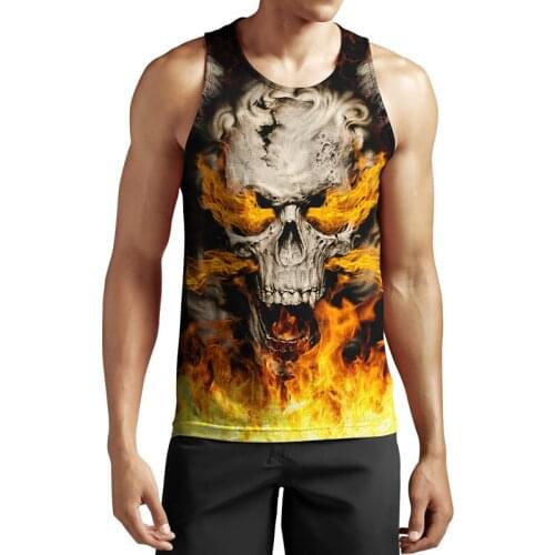 Fashionable summer mens vest beautiful crazy skull and angel wings 3D printing Harajuku vest unisex street casual vest