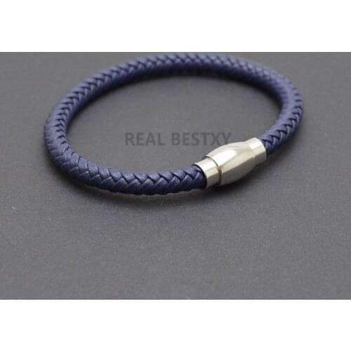 5pcs/lot Wholesale Mens Braided Leather Bracelets armband heren Color with Magnetic Elegent Bracelet for Man bracelets bangles