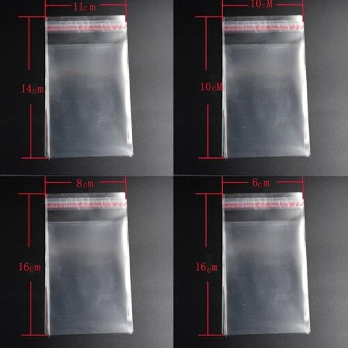 Wholesale 4x6-14x14cm Various Models Resealable Poly Bag Transparent Opp Plastic Bags Self Adhesive Seal Jewellery Making Bag