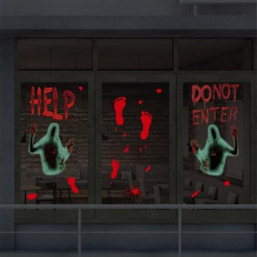 Wholesale Wall Sticker Halloween Decoration 3D View Scary Ghost Stickers Halloween Decorative Innovative Posts For Wall Window