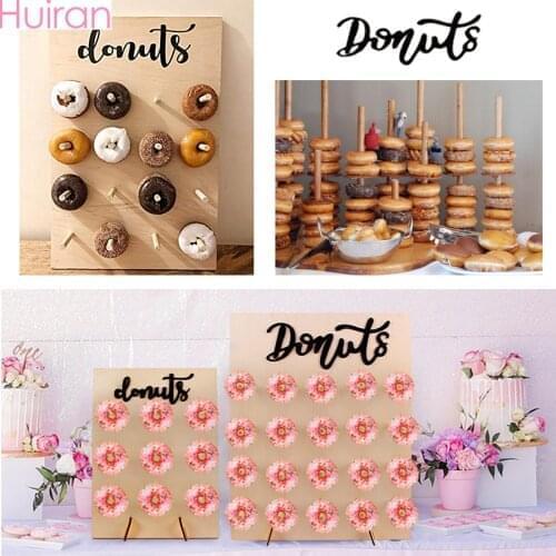 Donut Wall Holds Chocolate Candy Sweet Cart Doughnut Birthday Party Rustic Wedding Decor Wood Wedding Table Decor Baby Shower