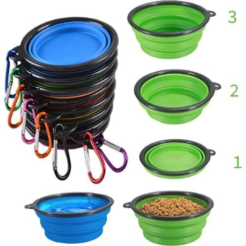 Portable Cat Dog Bowl Feed Drink Bowl Dog Travel Bowl Foldable Collapsible Pet Cat Dog Food Water Feeding Travel Outdoor Bowl