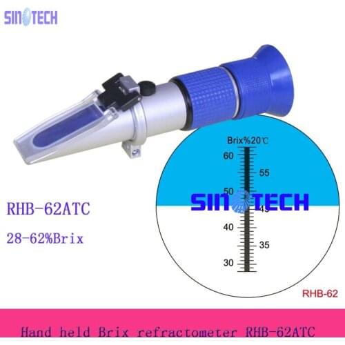 Sinotech Refractometer 28-62% Brix tester Oh refractar metros Oh brekker meter refraktometer RHB-62ATC