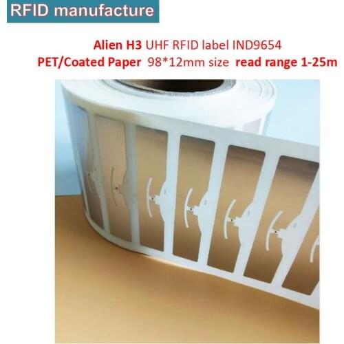 RFID UHF 9654 wet inlay Label Sticker 10cm-20m long read range rfid EPC Class1 Gen2 for Personnel,Apparel,logistics,assets