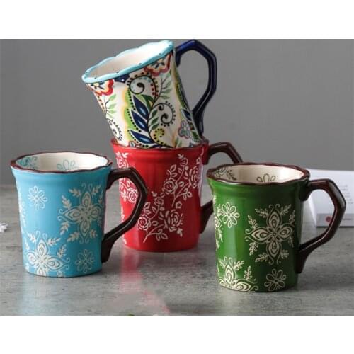 Hand-painted Ceramic Mug Simple And Fashionable Drinking Cup Milk Breakfast Office Milk Tea Fruit Juice Mug