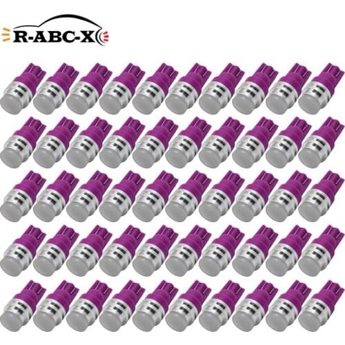 RUIANDSION Wholesale 50Pcs 12V T10 W5W COB Car Parking Position Side Light Vehicle Dome Lamp Blue Green Red White Yellow Purple