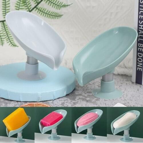 Self-Draining Bathroom Soap Dish Sponge Case Holder Box Stand Leaf Shape Bathroom Supplies Bathroom Gadgets Accessories