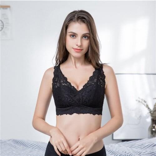 Sexy Bra Women Lace Bralette Push Up Lingerie Unlined Transparent Seamless Intimates Underwear Bras Brassiere Crop Top