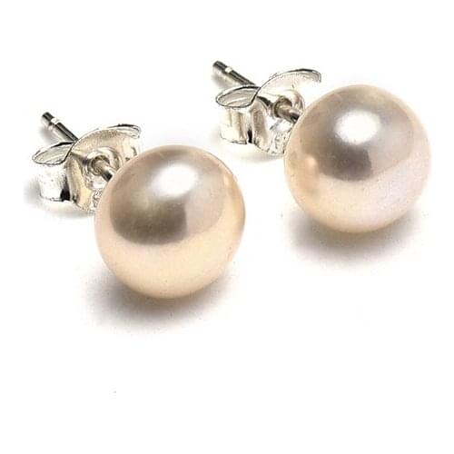Elegant Round Natural Pearl Earrings 925Sterling Silvers Bread shape Dazzling Women Engagement Wedding Graceful Fashion Earrings