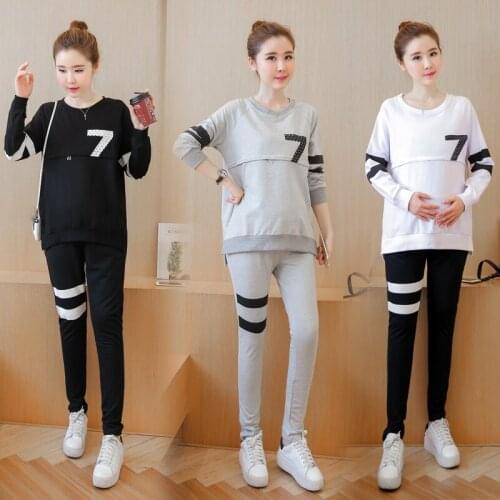 2020 Maternity women sports suit the best partner of pregnant women alphabet Fashion pregnant women set free shipping