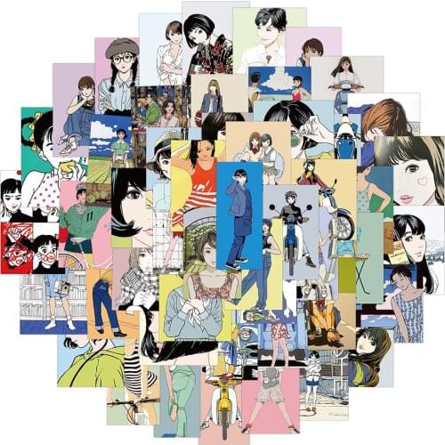 10/30/50pcs Retro Anime Girl Stickers Aesthetic Illustration Waterproof Skateboard Case Laptop Phone Graffiti Sticker Toy Decals