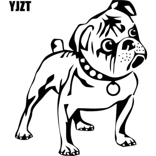 YJZT 10.8CM*12.7CM Dog Puppy Animals Vinyl Car Stiker Decals Black/Silver C10-00372