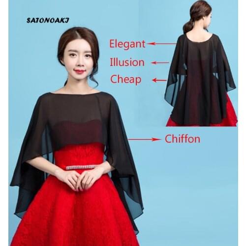 Womens Ladies Soft Capes Wedding Jacket Wraps Chiffon Shrug Bridal Bolero Mariage Long Shawl Capa Mujer Accessories Undefined