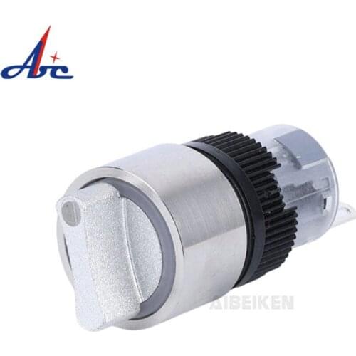 16mm Self-return Momentary Self-locking Fixation Waterproof DPDT Illuminated Metal Selector Knob Rotary Switch 2/3 Position LED