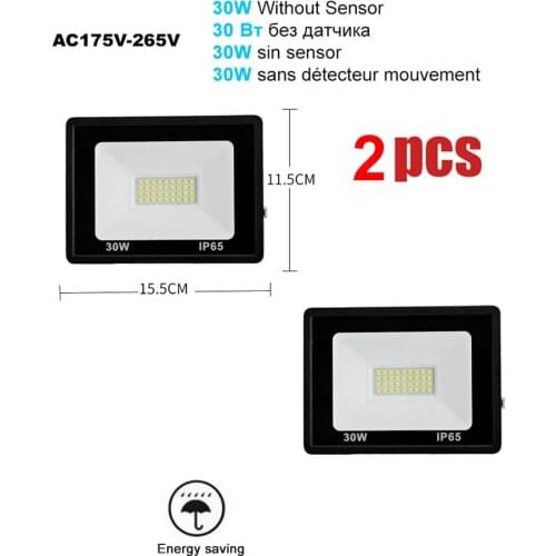 2 pcs 220V 10-100W LED FloodLight Spotlight Exterior Street wall reflector Lamp Led Light PIR Motion Sensor LED Lampada Decorati
